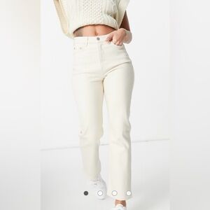 & Other Stories Off-White Straight Leg Jeans High Rise Jeans - Size 24/0
